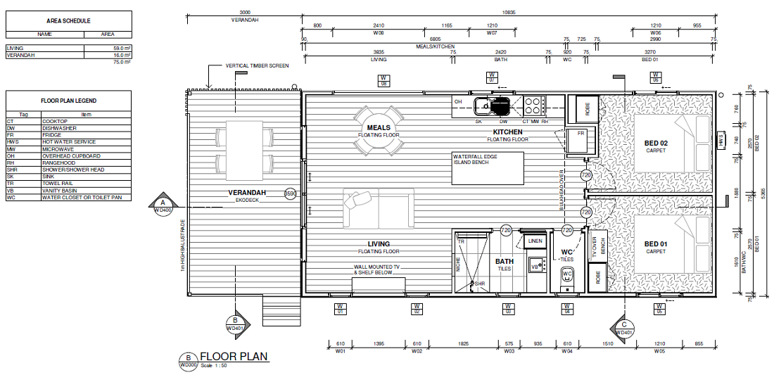 The Jetty View 2 Bed Cabin Floorplan The Jetty View 2 Bed Cabin Floorplan