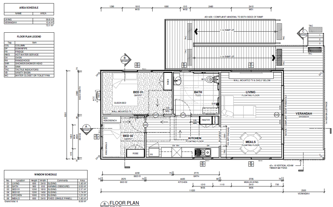 The Tide 2 Bedroom Cabin (DDA) Floorplan The Tide 2 Bedroom Cabin (DDA) Floorplan