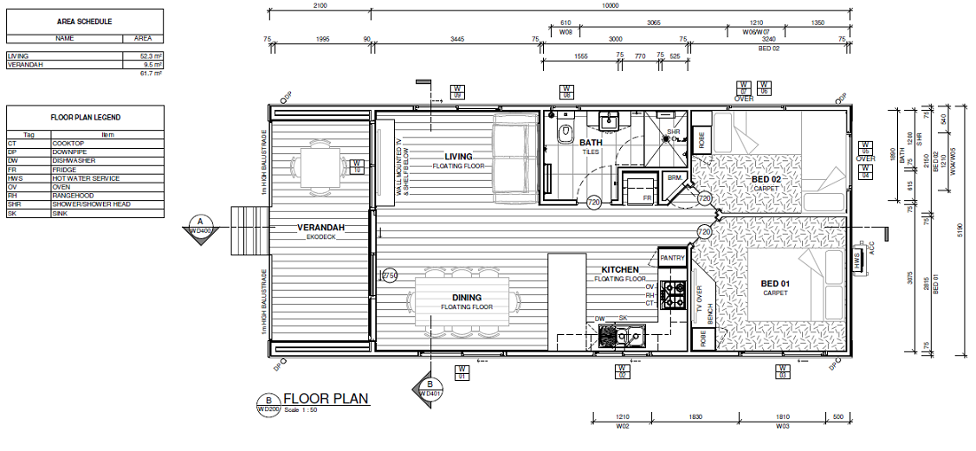 The Dune 2 Bedroom Cabin Floorplan The Dune 2 Bedroom Cabin Floorplan