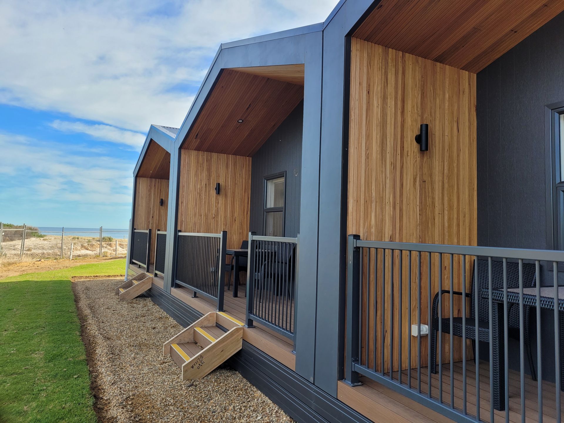 Beachcomber Executive Cabins, three beautiful cabins in a row