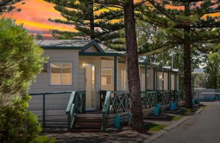 A photo of the exterior of the budget cabins
