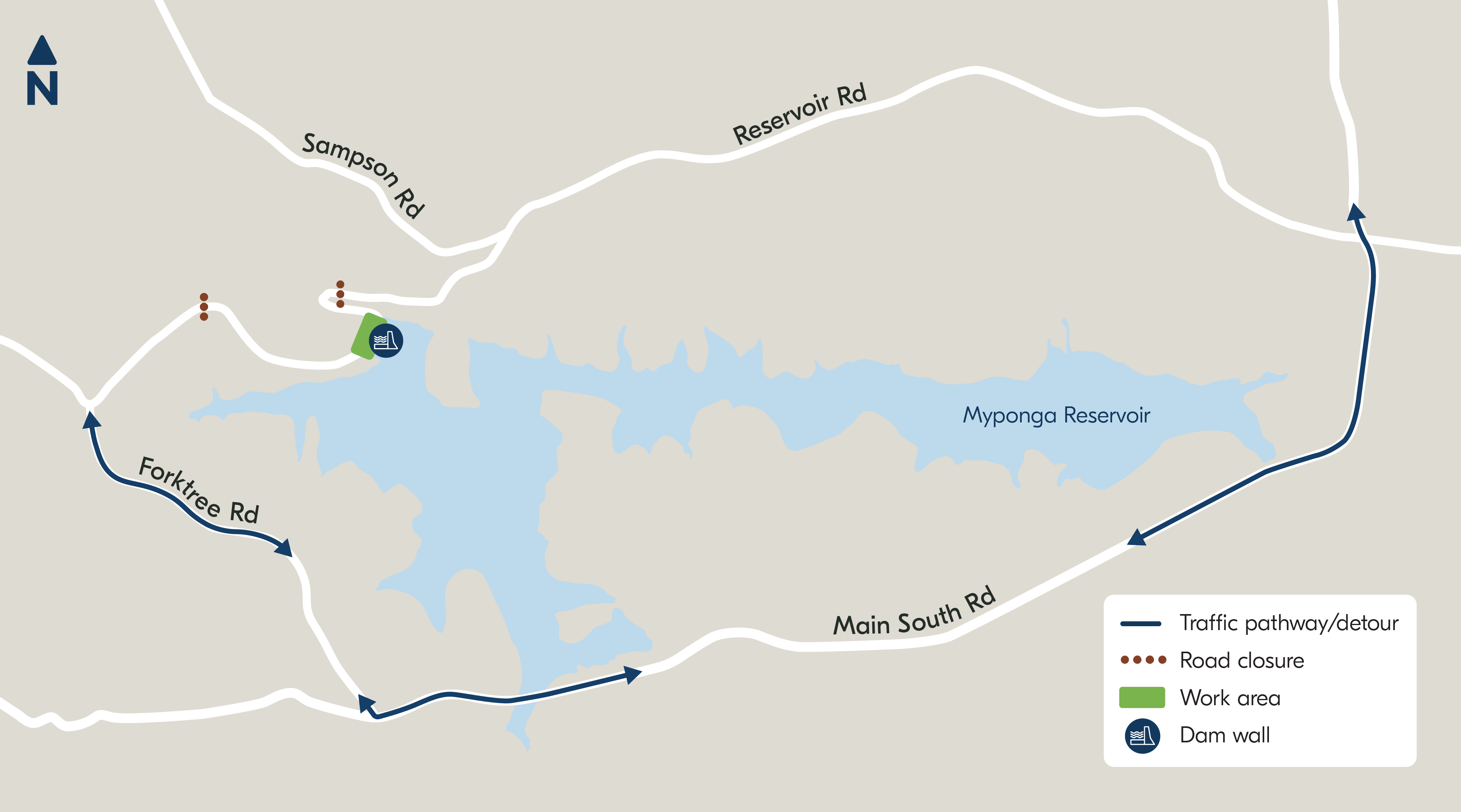 Map showing roads that will be impacted by closure